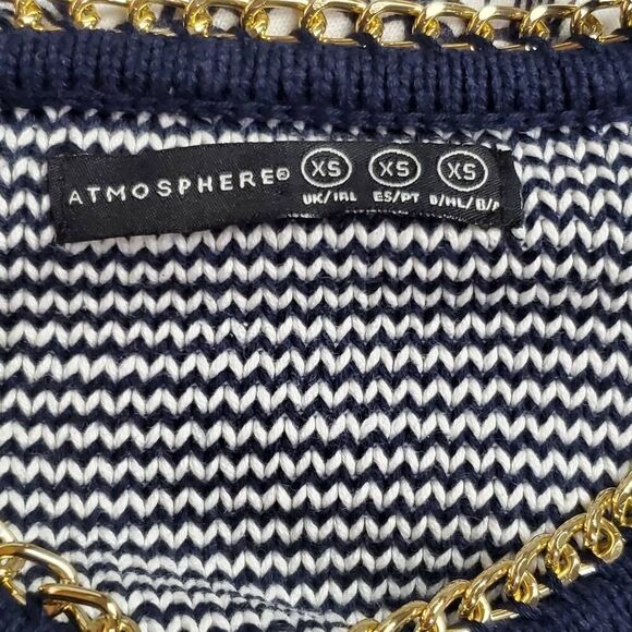 Atmosphere XS Navy Stripe Cardigan Sweater - Picture 6 of 9